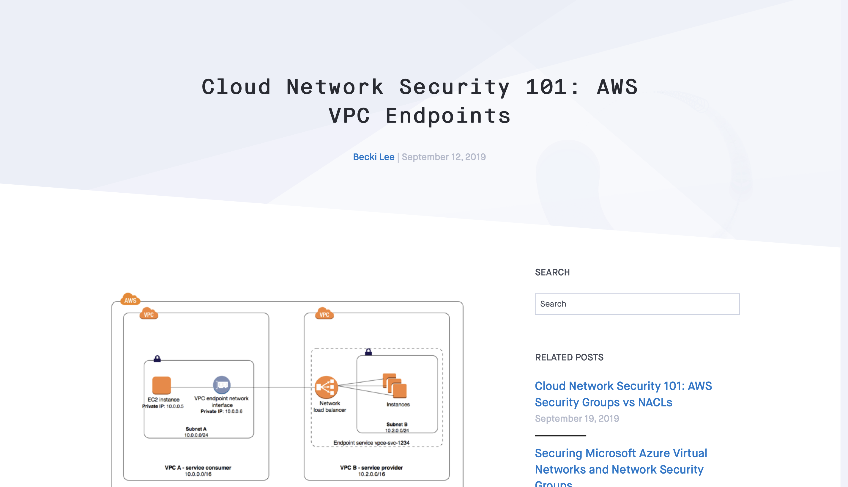AWS VPC endpoints blog screenshot